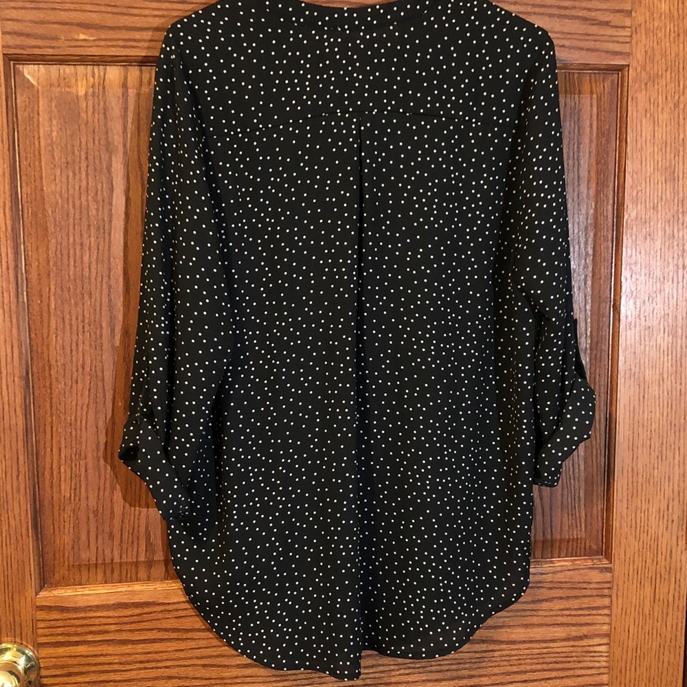 Lush Black and White Dotted Blouse - Picture 6 of 11